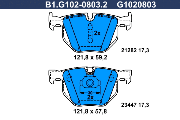 Kit de plaquettes de frein, frein à disque GALFER B1.G102-0803.2