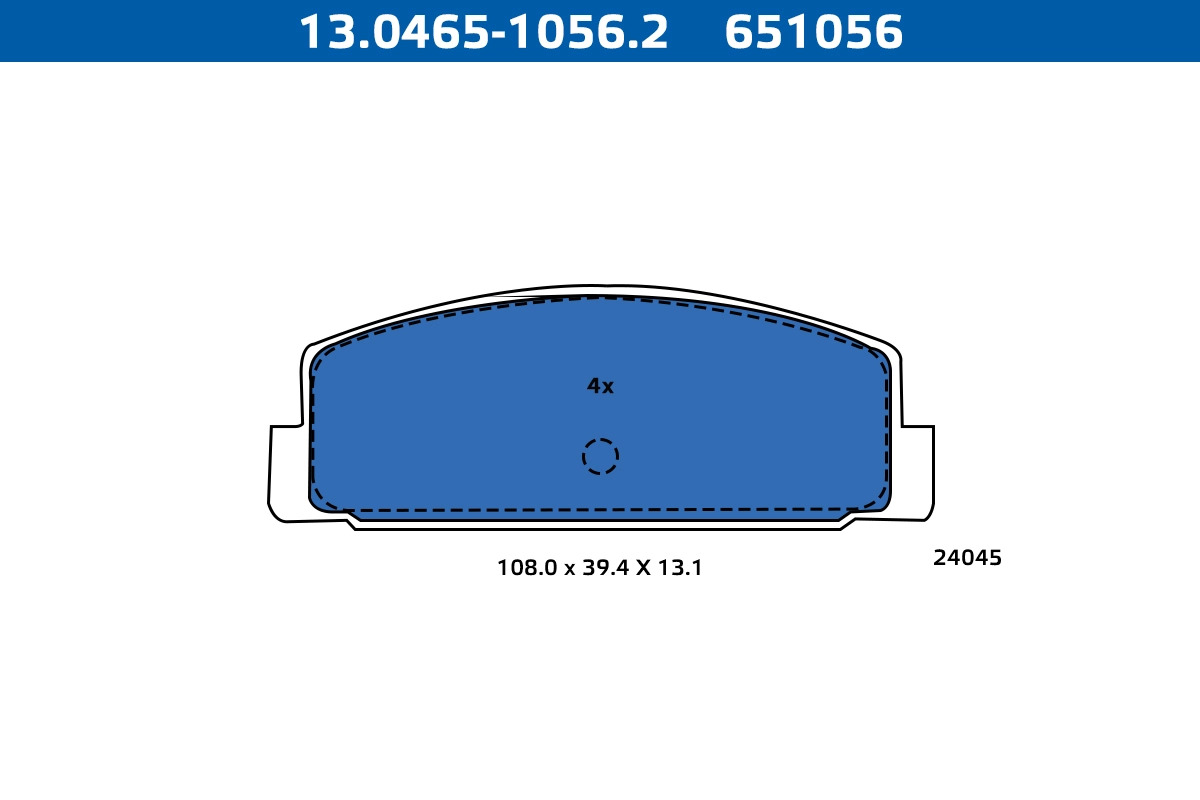Kit de plaquettes de frein, frein à disque ATE-APAC 13.0465-1056.2