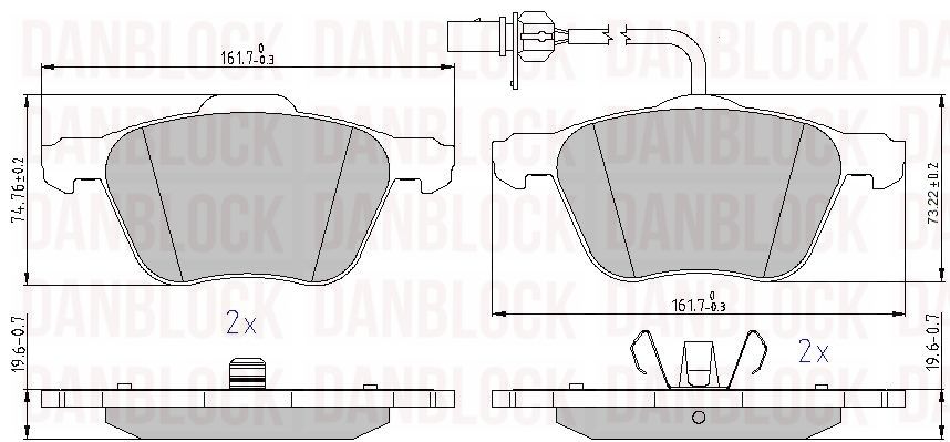 Kit de plaquettes de frein, frein à disque DANBLOCK DB 510813