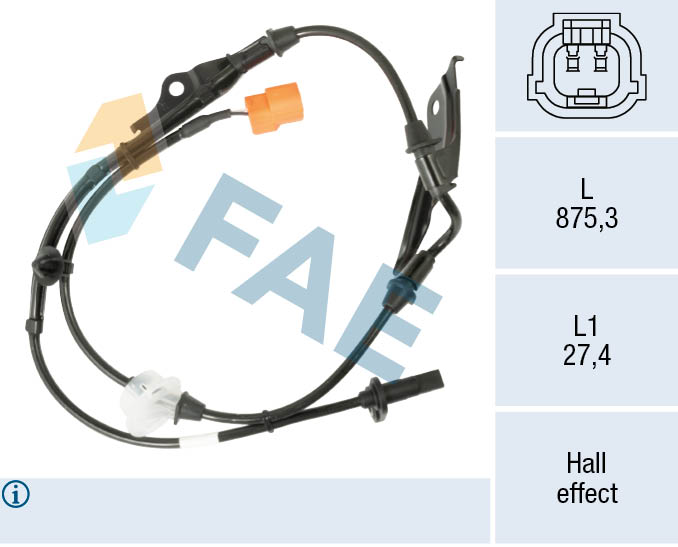 Capteur, vitesse de roue FAE 78602