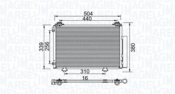 Condenseur, climatisation MAGNETI MARELLI 350203736000