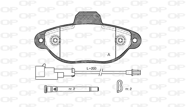 Kit de plaquettes de frein, frein à disque OPEN PARTS BPA0414.22