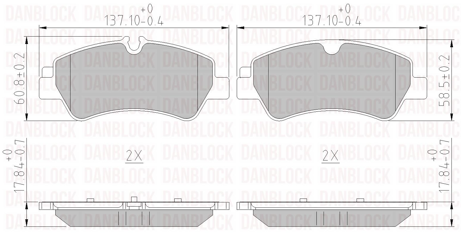 Kit de plaquettes de frein, frein à disque DANBLOCK DB 511129