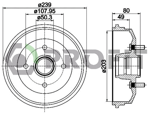 Tambour de frein PROFIT 5020-0023