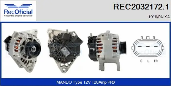 Alternateur RECOFICIAL REC2032172.1