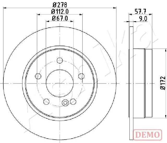 Disque de frein ASHIKA 61-00-0508C