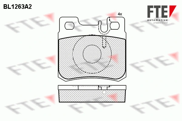 Kit de plaquettes de frein, frein à disque FTE 9010082