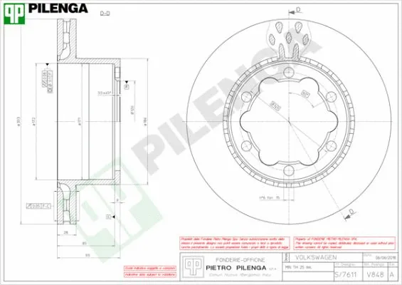 Disque de frein PILENGA V848