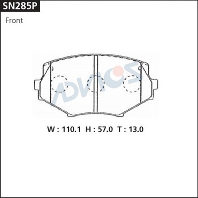 Kit de plaquettes de frein, frein à disque ADVICS SN285P