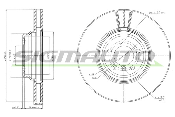 Disque de frein SIGMAUTO DBB246V