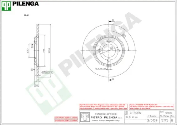 Disque de frein PILENGA 5175