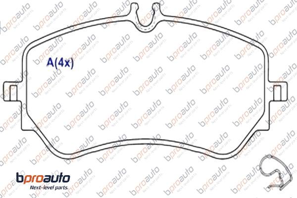 Kit de plaquettes de frein, frein à disque BPROAUTO 1BP30974AA