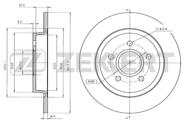Disque de frein ZEKKERT BS-5265B