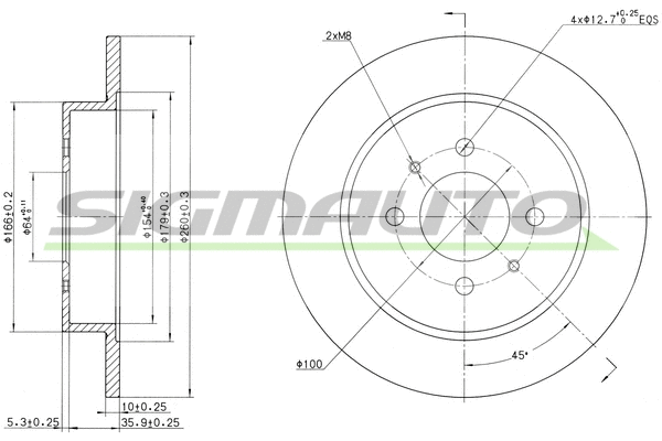 Disque de frein SIGMAUTO DBA988S