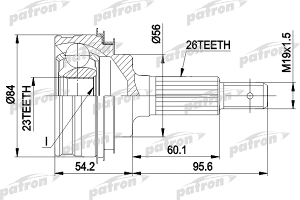 Jeu de joints, arbre de transmission PATRON PCV1030
