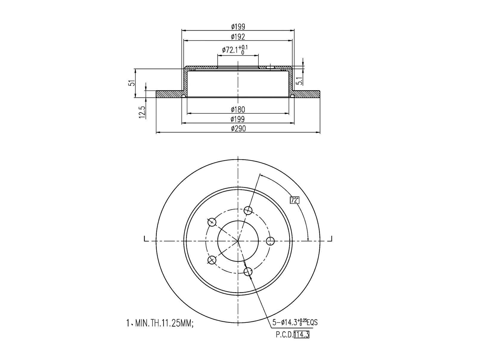 Disque de frein A.Z. Meisterteile AZMT-44-024-1244