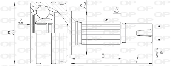 Jeu de joints, arbre de transmission OPEN PARTS CVJ5616.10