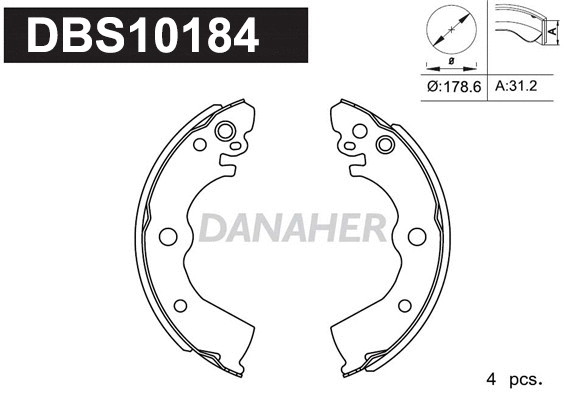 Jeu de mâchoires de frein DANAHER DBS10184