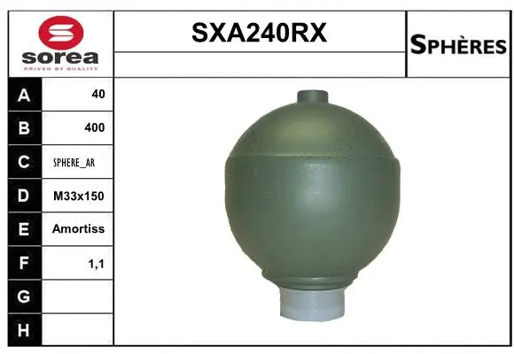 Accumulateur de pression, suspension/amortissement SERA SXA240RX