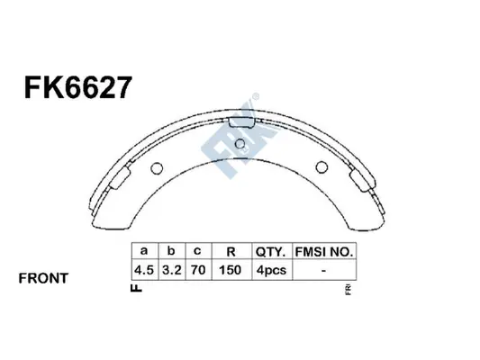 Jeu de mâchoires de frein FBK FK6627
