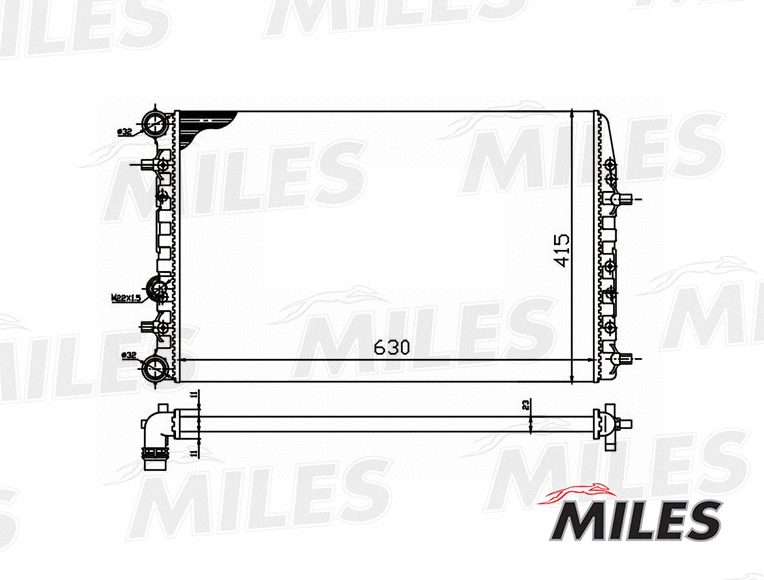 Radiateur, refroidissement du moteur MILES ACRM042