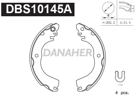 Jeu de mâchoires de frein DANAHER DBS10145A