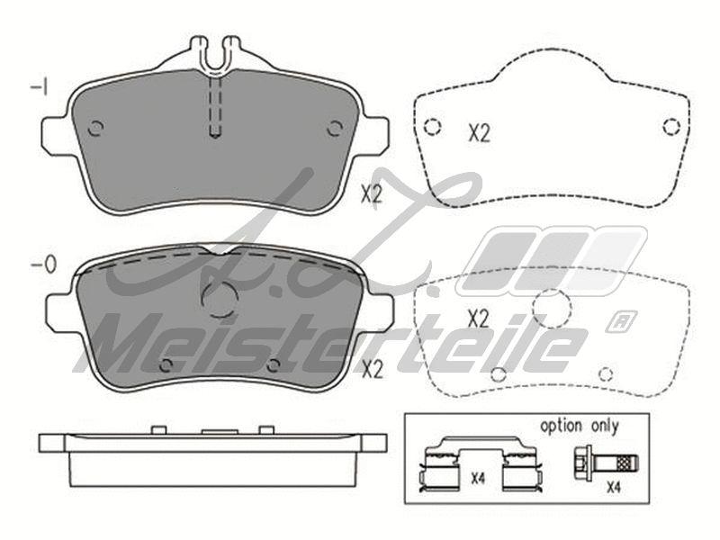 Kit de plaquettes de frein, frein à disque A.Z. Meisterteile AZMT-44-022-1590