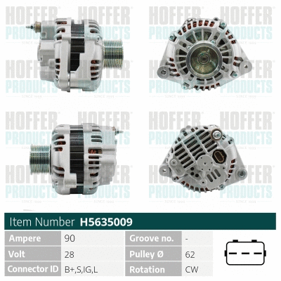 Alternateur HOFFER H5635009
