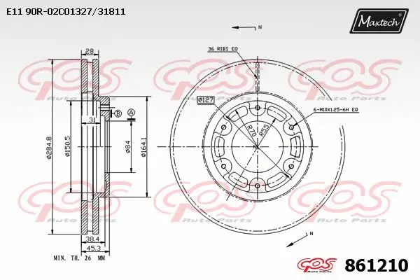 Disque de frein MAXTECH 861210