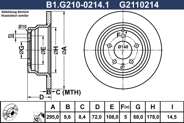 Disque de frein GALFER B1.G210-0214.1