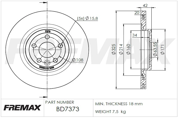 Disque de frein FREMAX BD-7373
