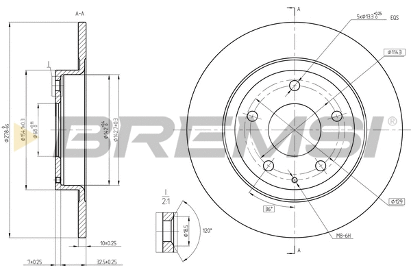 Disque de frein BREMSI CD8477S