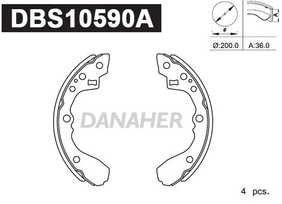Jeu de mâchoires de frein DANAHER DBS10590A
