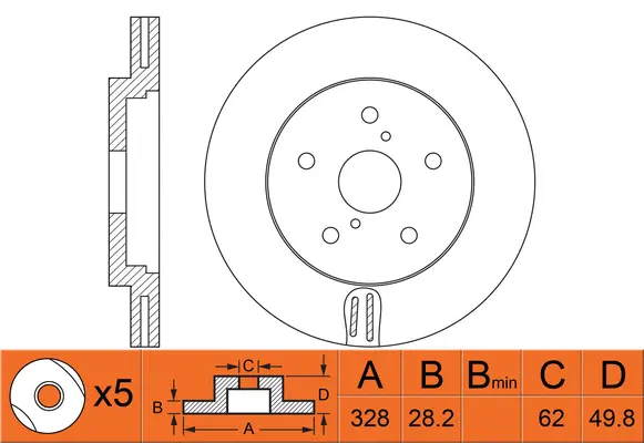 Disque de frein FIT FR1058V