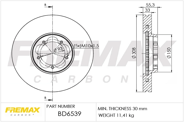 Disque de frein FREMAX BD-6539