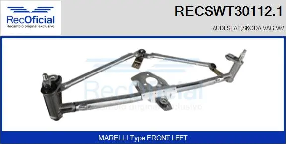 Tringlerie d'essuie-glace RECOFICIAL RECSWT30112.1