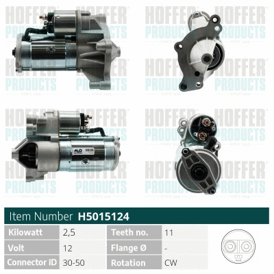 Démarreur HOFFER H5015124