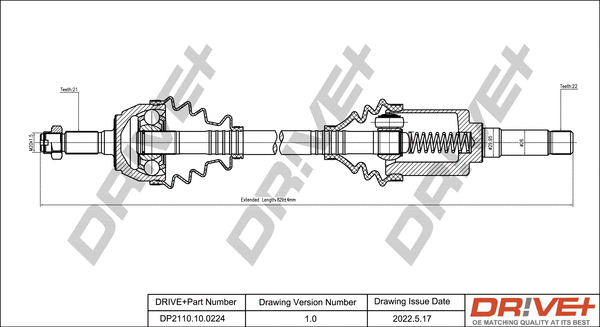 Arbre de transmission Dr!ve+ DP2110.10.0224