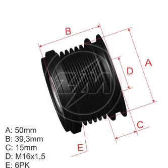 Poulie roue libre, alternateur ZM ZM 96.000.41
