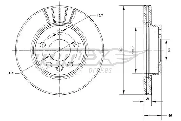 Disque de frein TOMEX Brakes TX 70-78