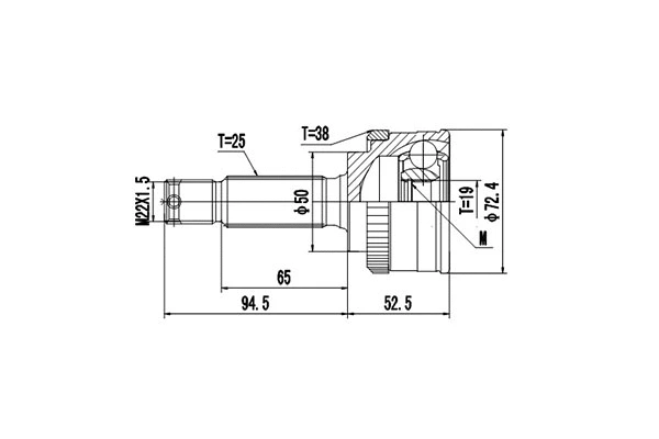 Jeu de joints, arbre de transmission DYNAMATRIX DCV824004