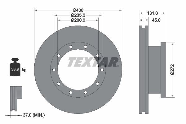 Disque de frein TEXTAR 93086700