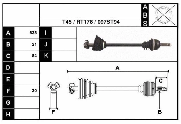 Arbre de transmission Technika 38097