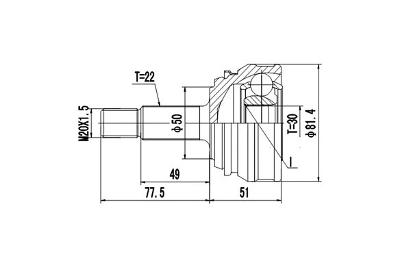 Jeu de joints, arbre de transmission DYNAMATRIX DCV861013
