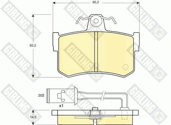 Kit de plaquettes de frein, frein à disque GIRLING 6104869