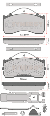 Kit de plaquettes de frein, frein à disque JURATEK SYN3277K