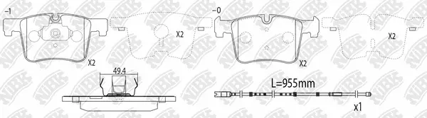 Kit de plaquettes de frein, frein à disque NiBK PN0558W