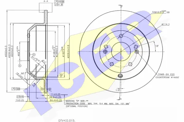 Disque de frein ICER 78BD5185-2