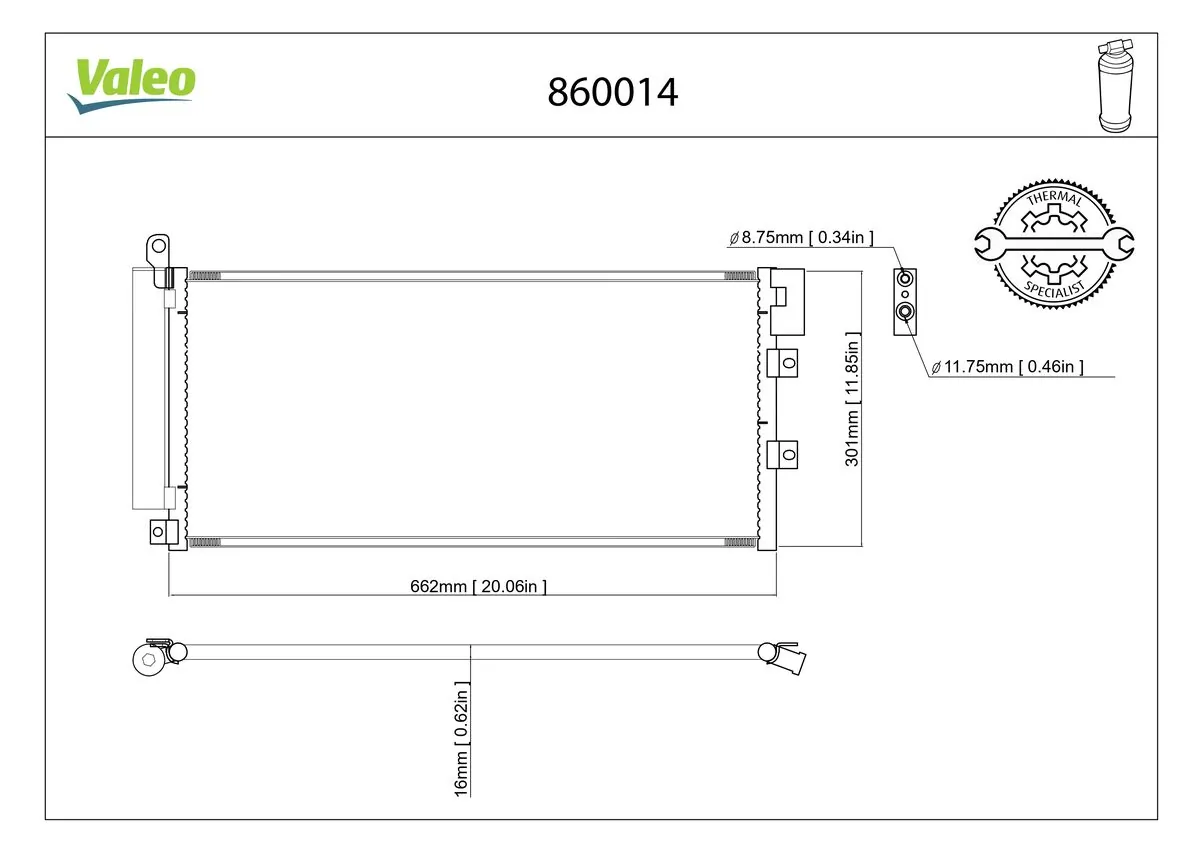 Condenseur, climatisation VALEO 860014