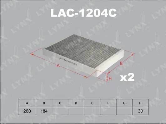 Filtre, air de l'habitacle LYNXAUTO LAC-1204C